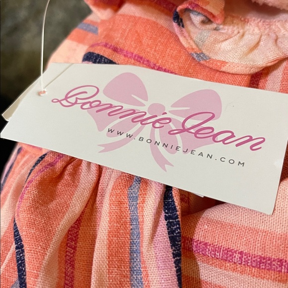 Bonnie Jean Striped Pink Kids linen blend Shirt only size 10 - Picture 6 of 6